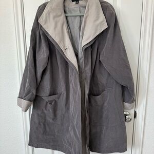Gallery Two-Tone Gray Trench Coat